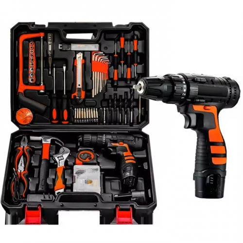 102-piece cordless drill tool kit home power tool drill with 20v lithium-ion battery and home charger