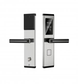 RFID smart key card hotel door lock, smart handle keyless, hotel lock with hotel room free software