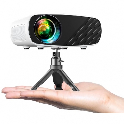 Mini Projector for iPhone, ELEPHAS 2024 Upgraded 1080P HD Projector, 8000L Portable Projector with Tripod and Carry Bag, Movie Projector Compatible with Android/iOS/Windows/TV Stick/HDMI/USB