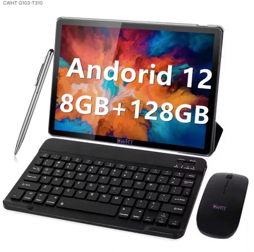 CWHT G103 10.1" Inch Android 13 Tablet PC with 8GB+128GB Storage, 2.0GHZ RK3562 Processor, WiFi 6, Dual SIM, 6000mAh Battery, and Keyboard & Pen Included