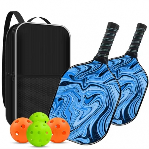 Professional Lightweight Carbon Fiber Pickleball Paddle Set with Honeycomb Graphite - 2 Paddles & 4 Balls