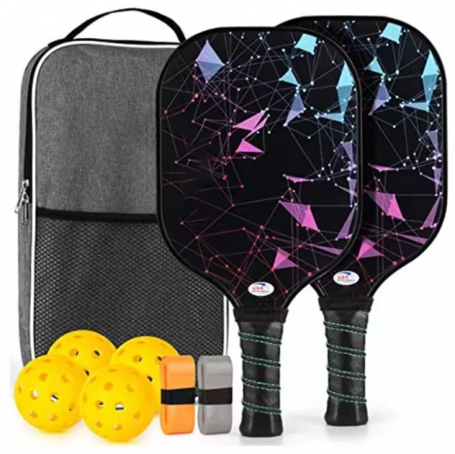 Customized Fiberglass Surface Thermoformed Pickleball Paddle Rackets with Carbon Fiber Core - Perfect for Men & Women