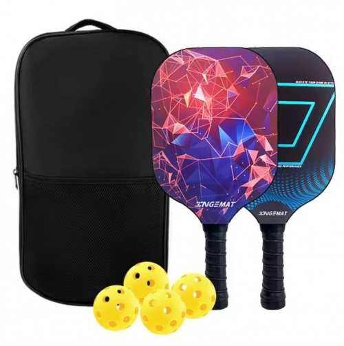 Premium Pickleball Paddle Set of 2 - Cold-Pressed Fiberglass Material, Ideal for Ages 6 and Up, High-Quality Pickleball Paddles