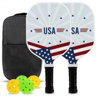 Hot Selling High-Quality Carbon Fiber Pickleball Paddle Set Includes Ball & Cover Bag